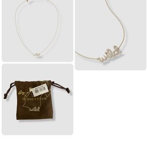 New with tags Sydney Evan 14k gold “Wild” Diamond script necklace